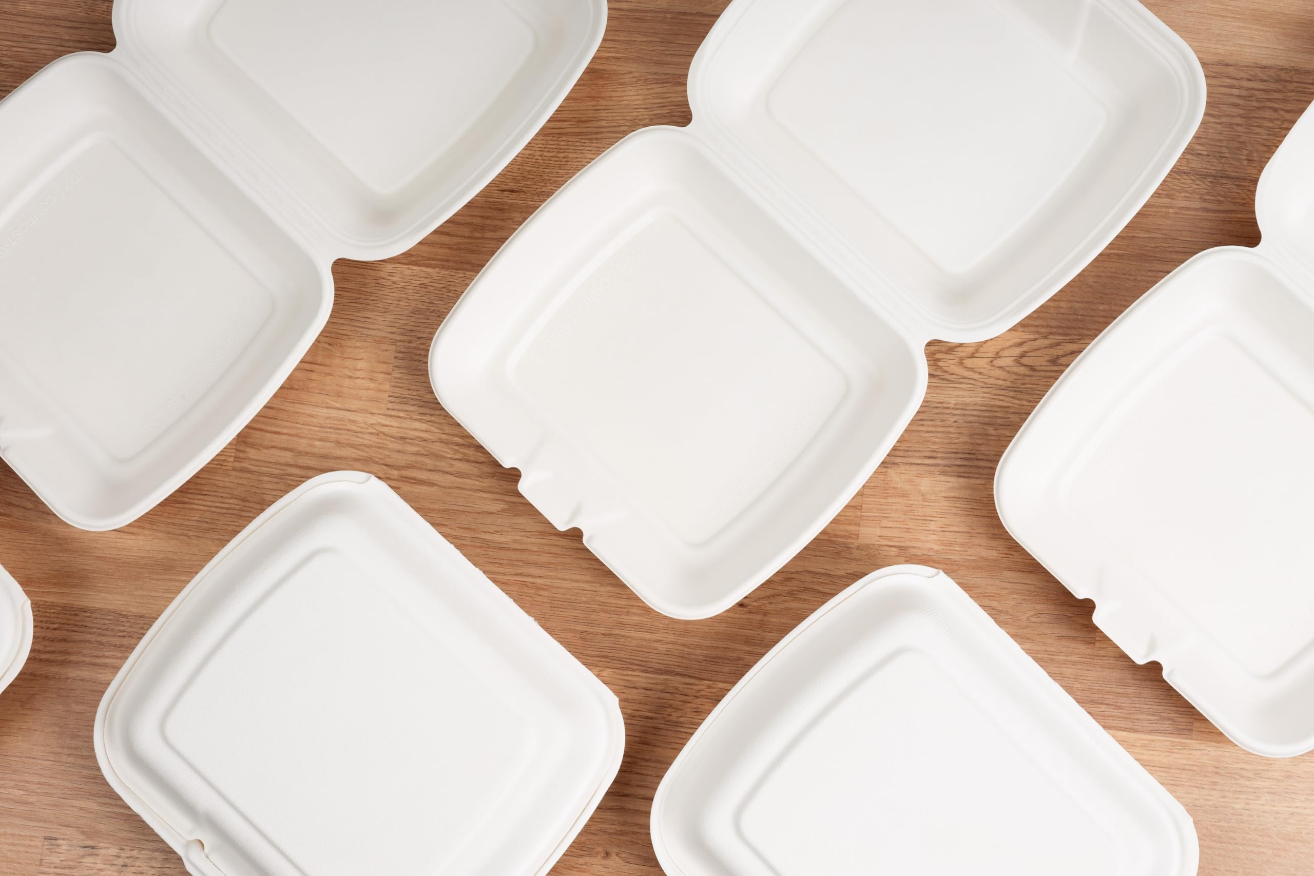 Love Nature Biodegradabili Contenitori per Alimenti 1 Compartimento 50 Pezzi - Contenitori per Alimenti Usa e Getta - Contenitori asporto - Contenitore per Cibo da Asporto