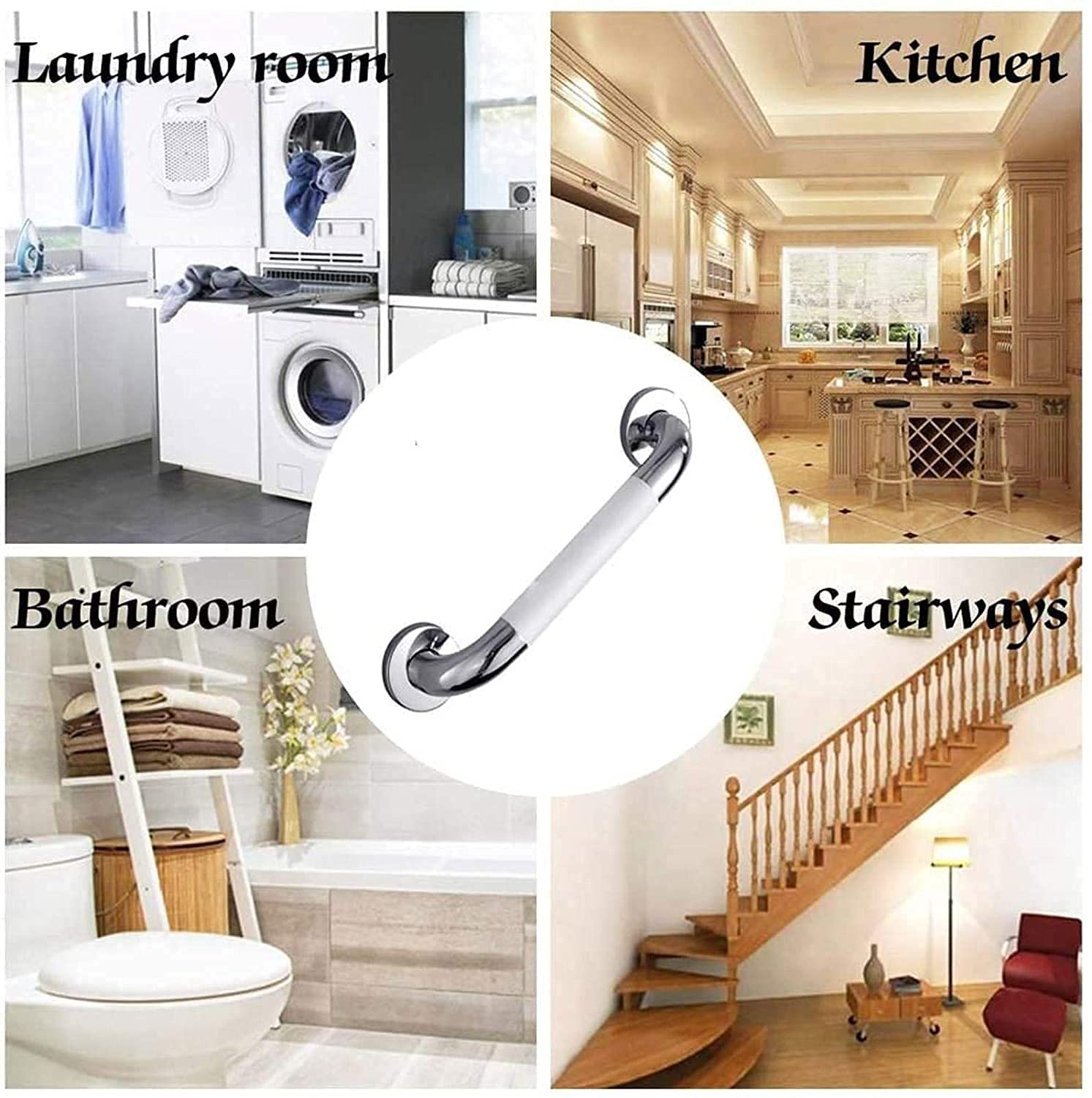 Maniglie per Doccia, ausili per WC, corrimano di Sicurezza Senza Barriere in Bagno, Barre di Supporto di Sicurezza, tiranti di Supporto Antiscivolo per disabili, Adatto per Hotel, corridoi,