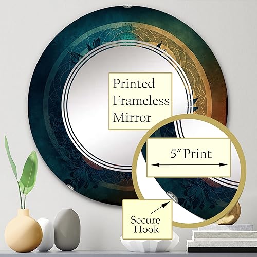 Miniatura 3 de Ancient Sacred Retro Designs VI - Espejo de tocador, espejos de baño, espejos de pared para sala de estar, dormitorio, espejo redondo, grande, 24 x
