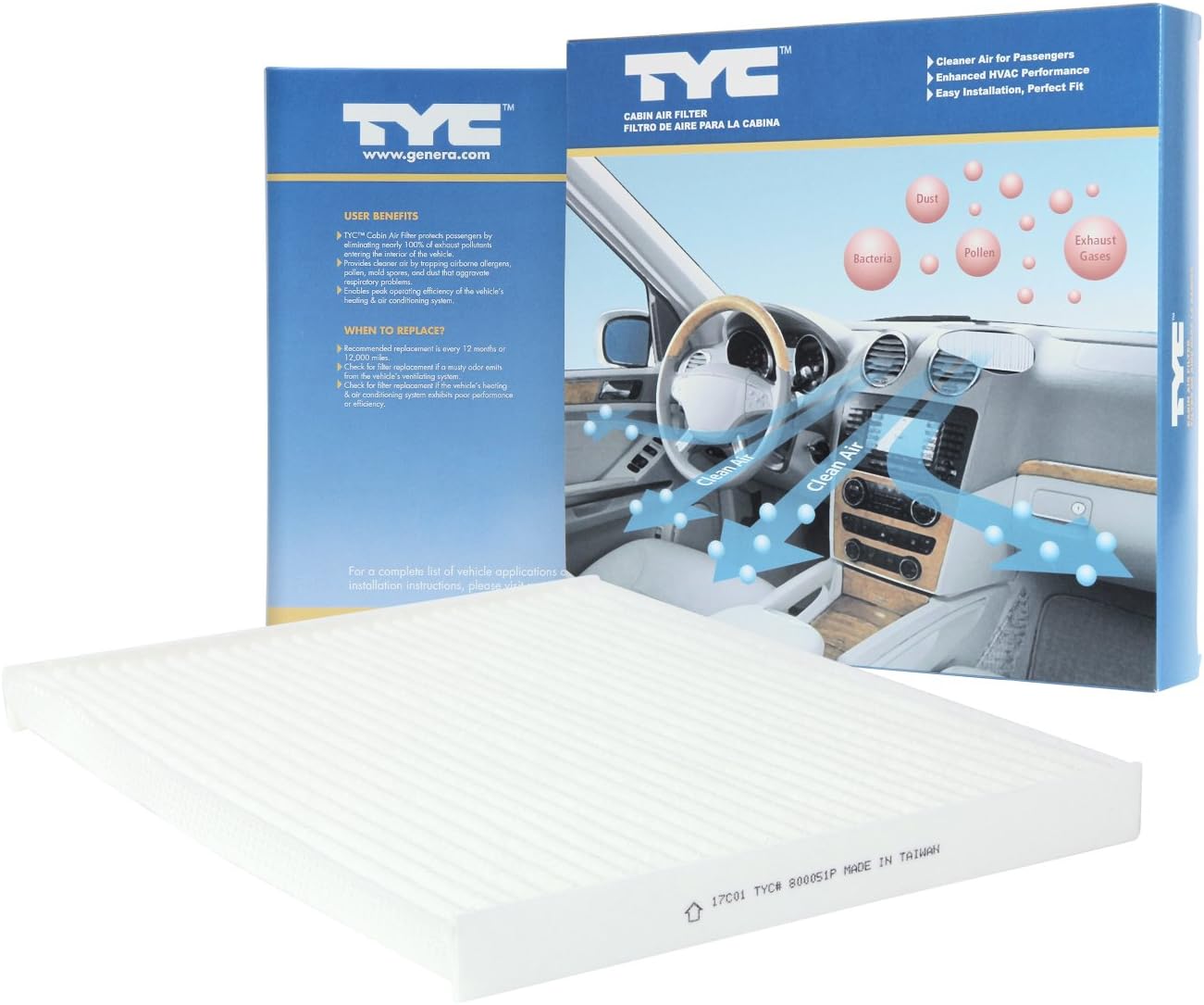 TYC 800051P Replacement Cabin Air Filter