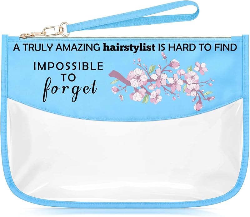 Necessaire de maquiagem Sazuwu para viagem com estampa de cabeleireiro, zíper e 1 unidade