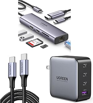 UGREEN 7-in-1 USB C Hub Bundle with 100W GaN Charger and Cable