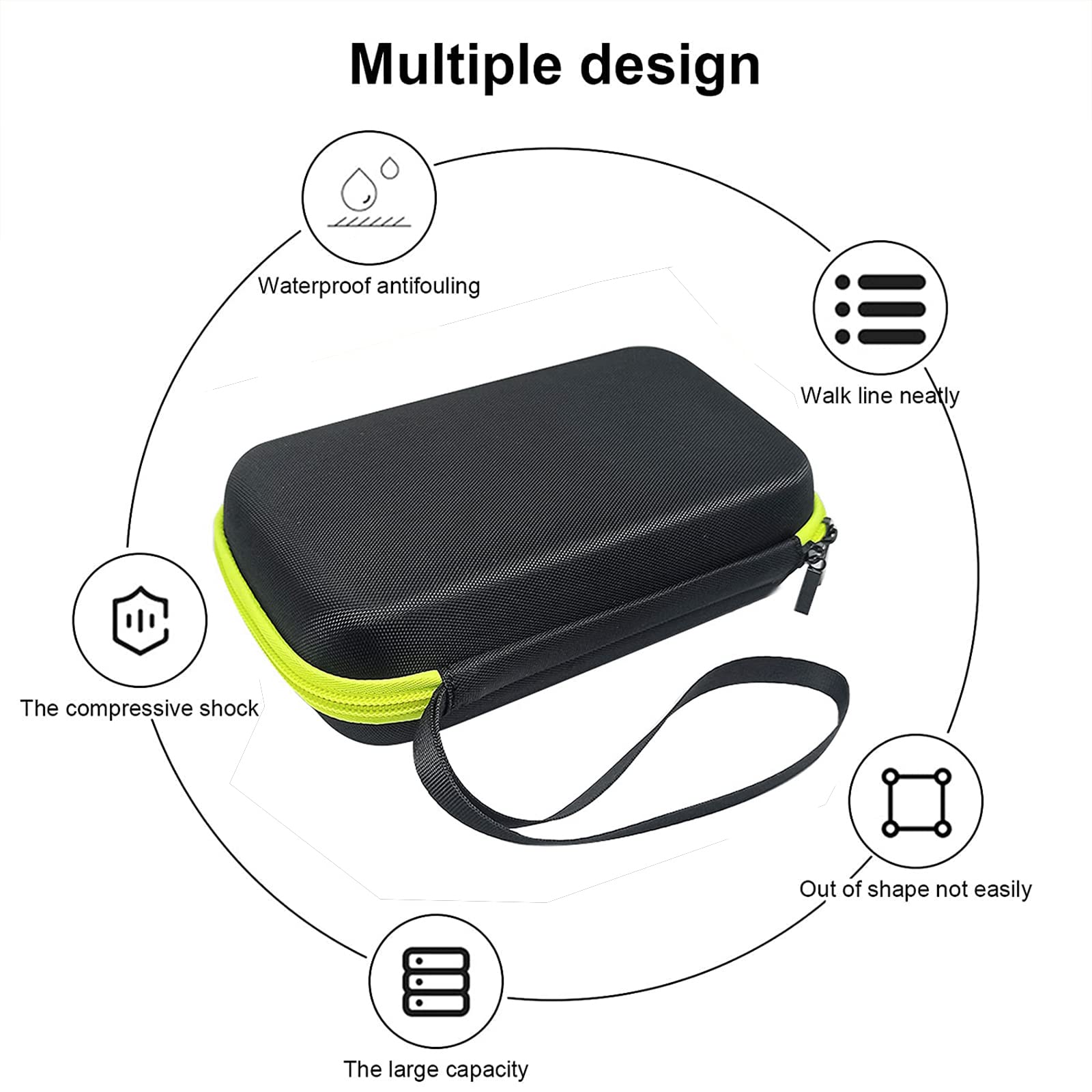 Shaver Storage Bag Case Compatible for Philips Norelco OneBlade Trimmer, Travel Box Organizer for QP2520 QP2525 QP2530 QP2570 QP2620 QP2630 Models 3