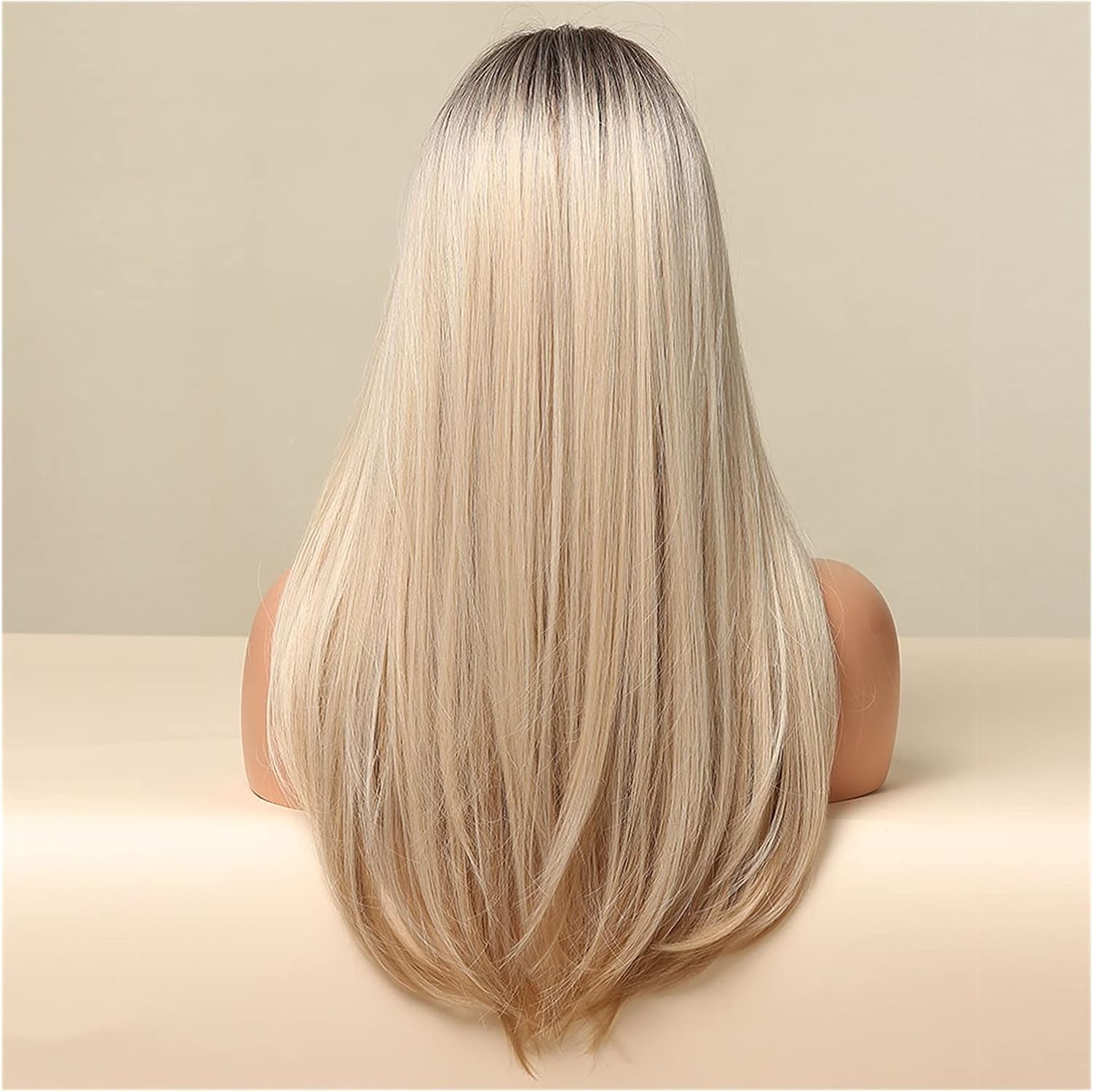 ウィッグ ロングストレート オンブル ブラウンブロンド 合成ウィッグ サイドバング付き コスプレ デイリーウィッグ 女性用 耐熱 フ
