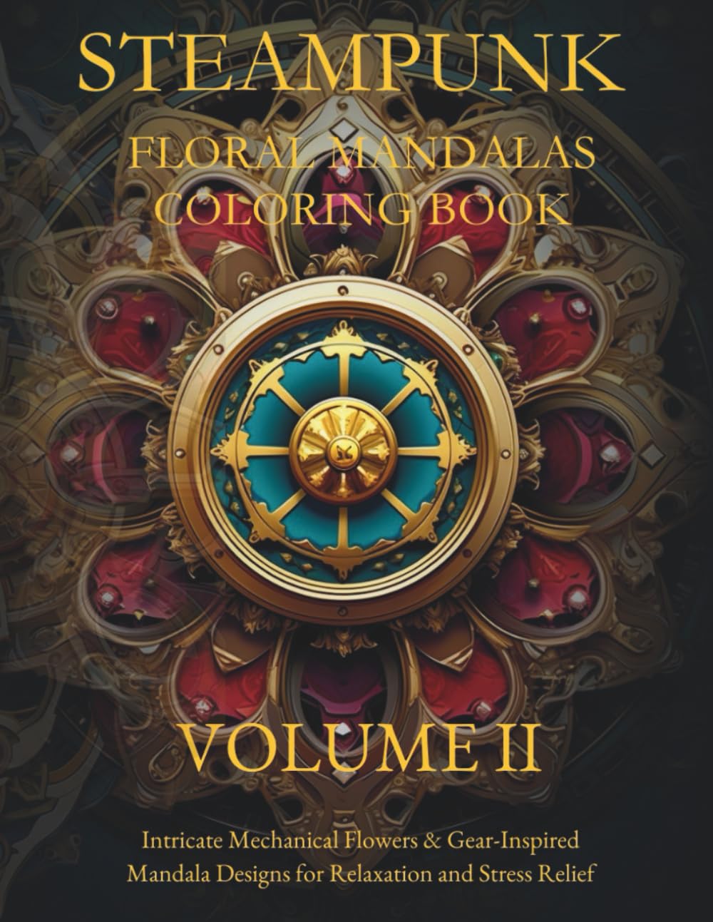 STEAMPUNK FLORAL MANDALAS COLORING BOOK - VOLUME 2: Intricate Gears, Flowers & Victorian-Inspired Designs for Stress Relief and Relaxation