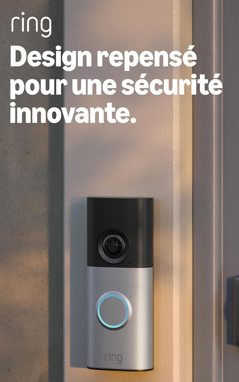 Ring sonnette vidéo Plus filaire (Wired Video Doorbell Plus, nouvelle génération) | Adaptateur secteur | À installer soi-même | Retinal 2K | Essai gratuit de 30 jours de l'abonnement Ring - Amazon product rated Grade B