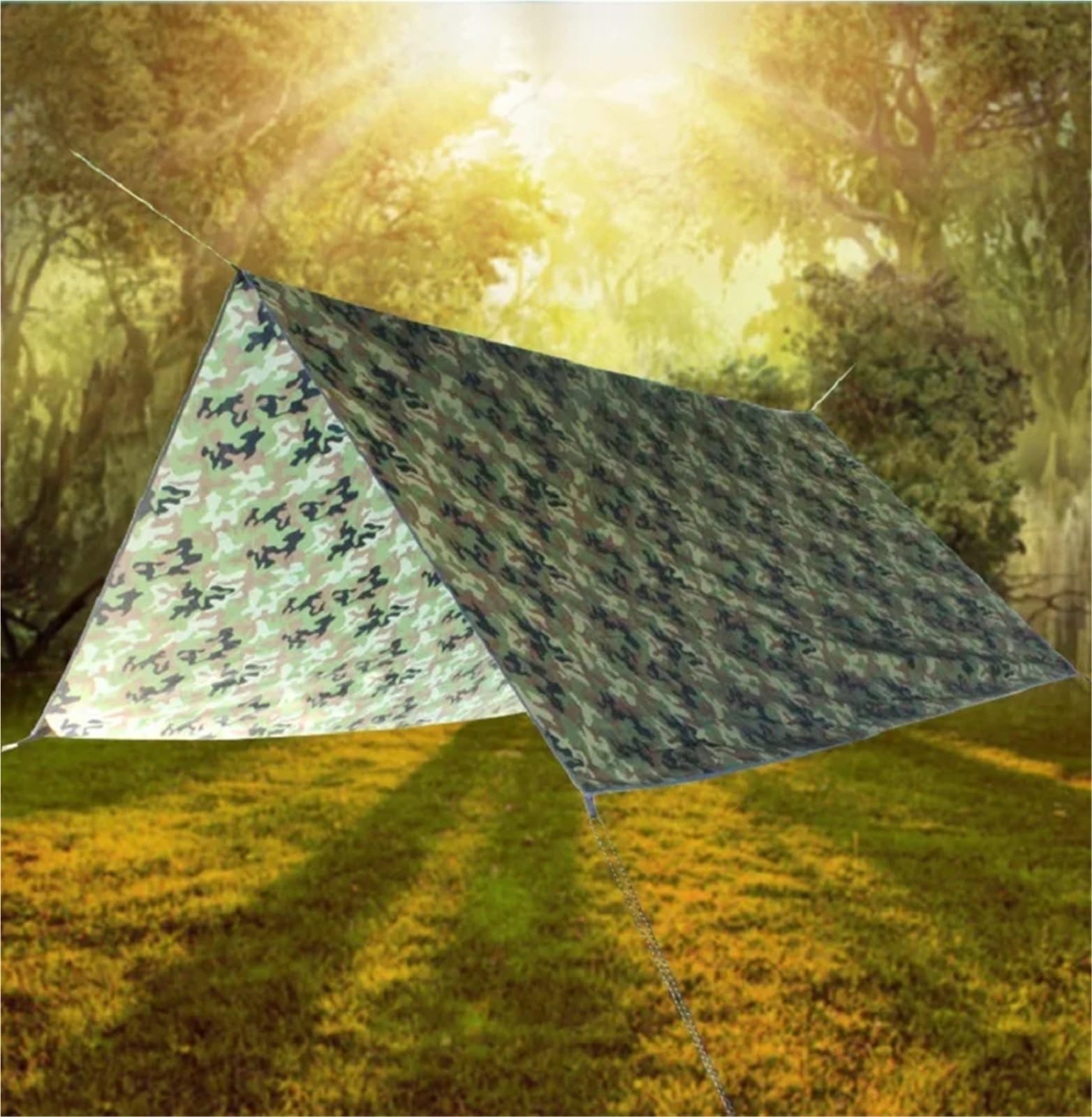 Teli per Tende da Campeggio Multi Size Tende a baldacchino Tarp Outdoor Impermeabile Telo da Campeggio Baldacchino da Giardino Parasole Telo Antipioggia Riparo Mat(300x300cm)