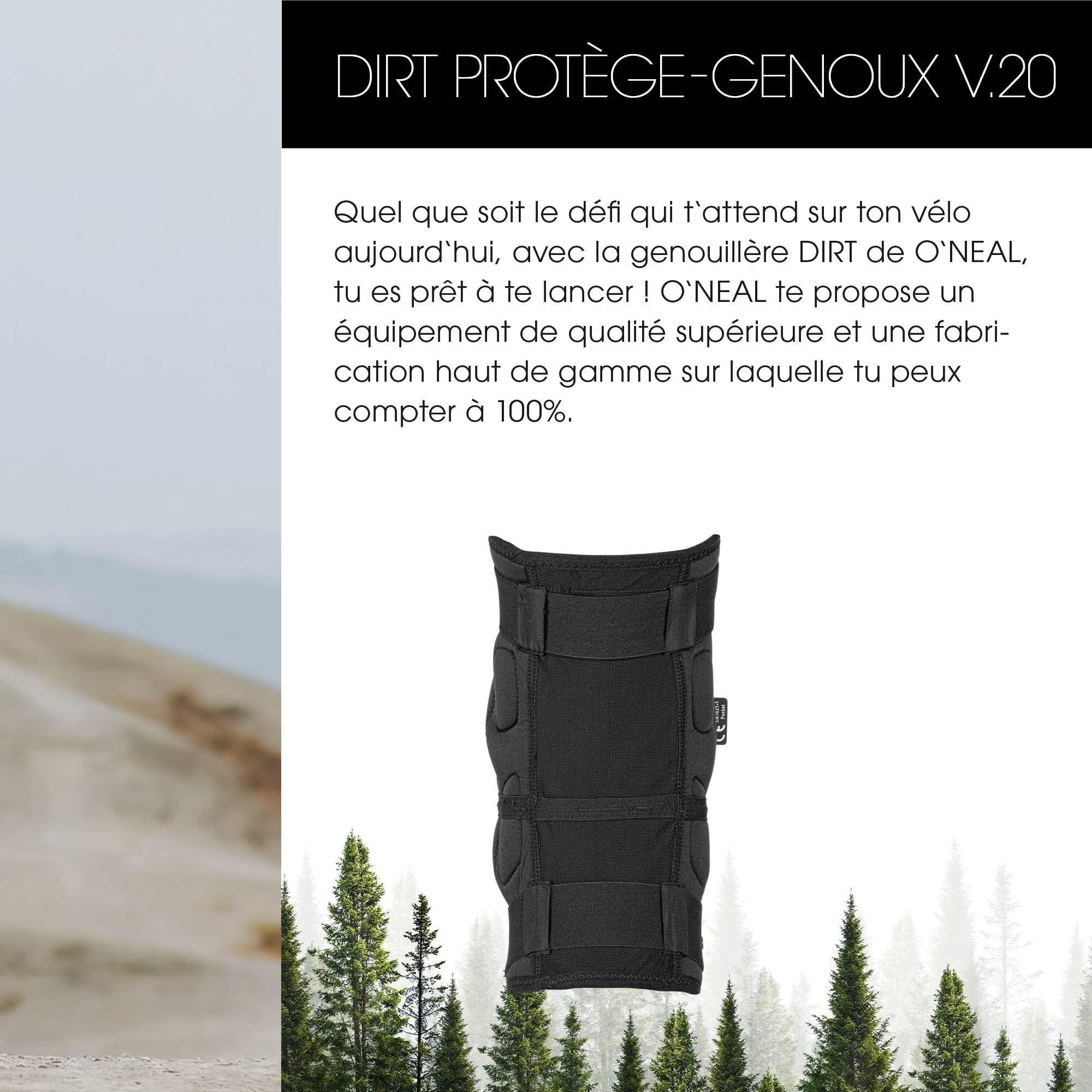O'NEAL | Protège-genoux | VTT | Protection contre les chocs en polyuréthane IPX®, construction légère et compacte, matériau résistant à l'abrasion | Protège-genoux anti-dirt | Adulte | Noir | Taille M