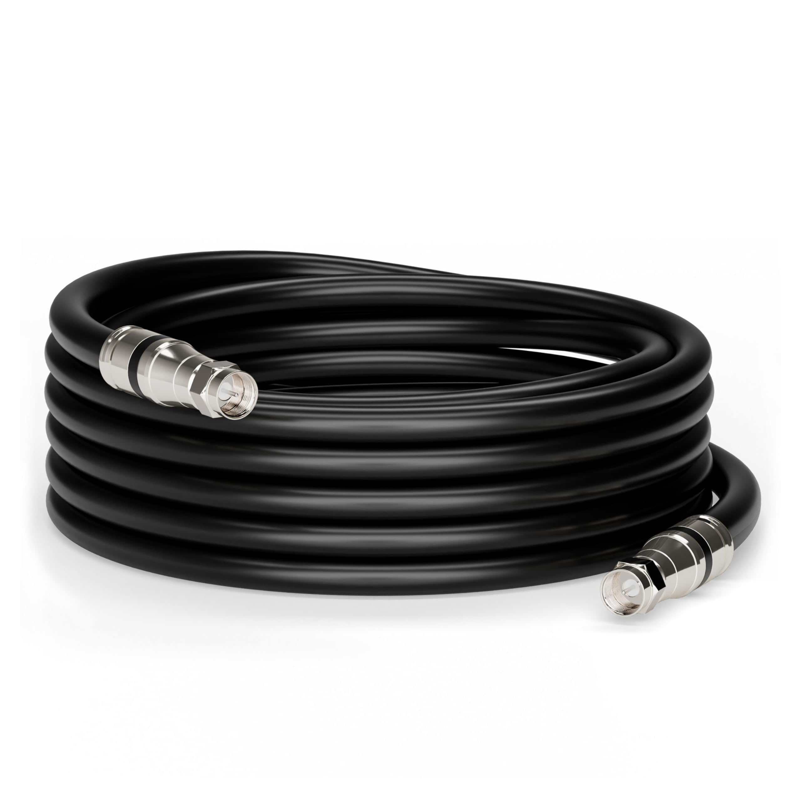 Nero RG6 Cavo coassiale (Cavo coassiale), Made in The USA, con connettori a Compressione, F81/RF, Digitale coassiale per Audio/Video, Cabletv, Antenna, e Satellite, CL2 35 ft Black - RG11
