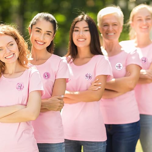 Miniatura 5 de Teling 1000 calcomanías de cinta roja para la semana de cinta rosa, calcomanías de concientización para el corazón, concientización sobre el VIH y