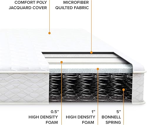 Miniatura 18 de Best Price Mattress Colchón híbrido de resortes interiores de 8 pulgadas, parte superior apretada, parte superior de espuma cómoda con base