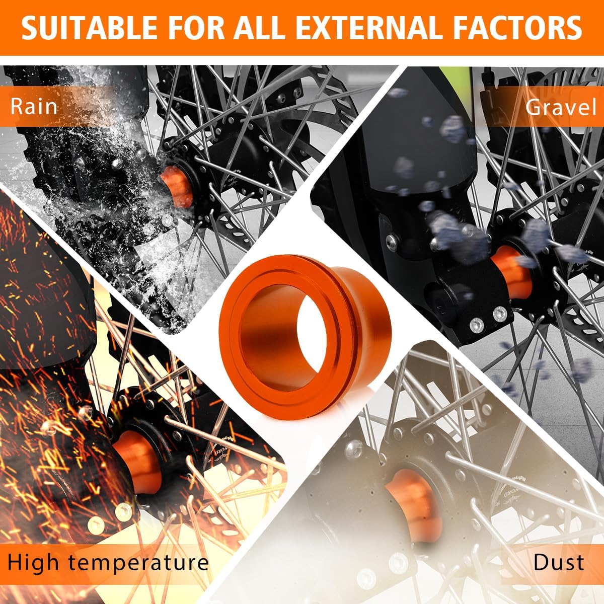 Front Wheel Hub Spacer Bushing for Talaria MX3 MX4, CNC Front Wheel Spacer Kit Front Shock Bushing Set Suspension Knuckle Kit Modified Bushing Accessories for Taparia