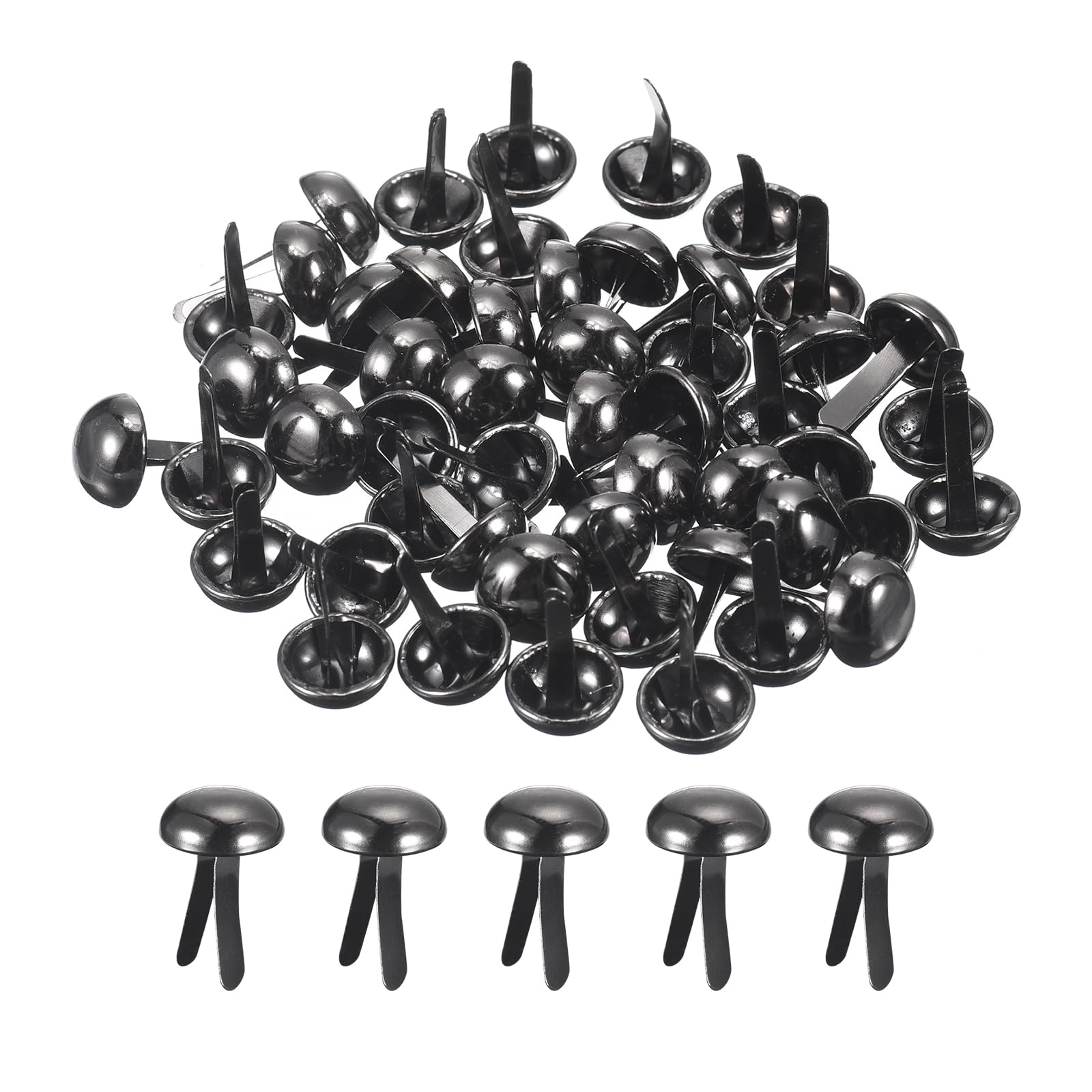 Produktbild von 50Pcs Taschenfüsse, Bodennägel Für Taschen Flache Pilz Spike Niet Taschenzubehör(10mm Schwarz