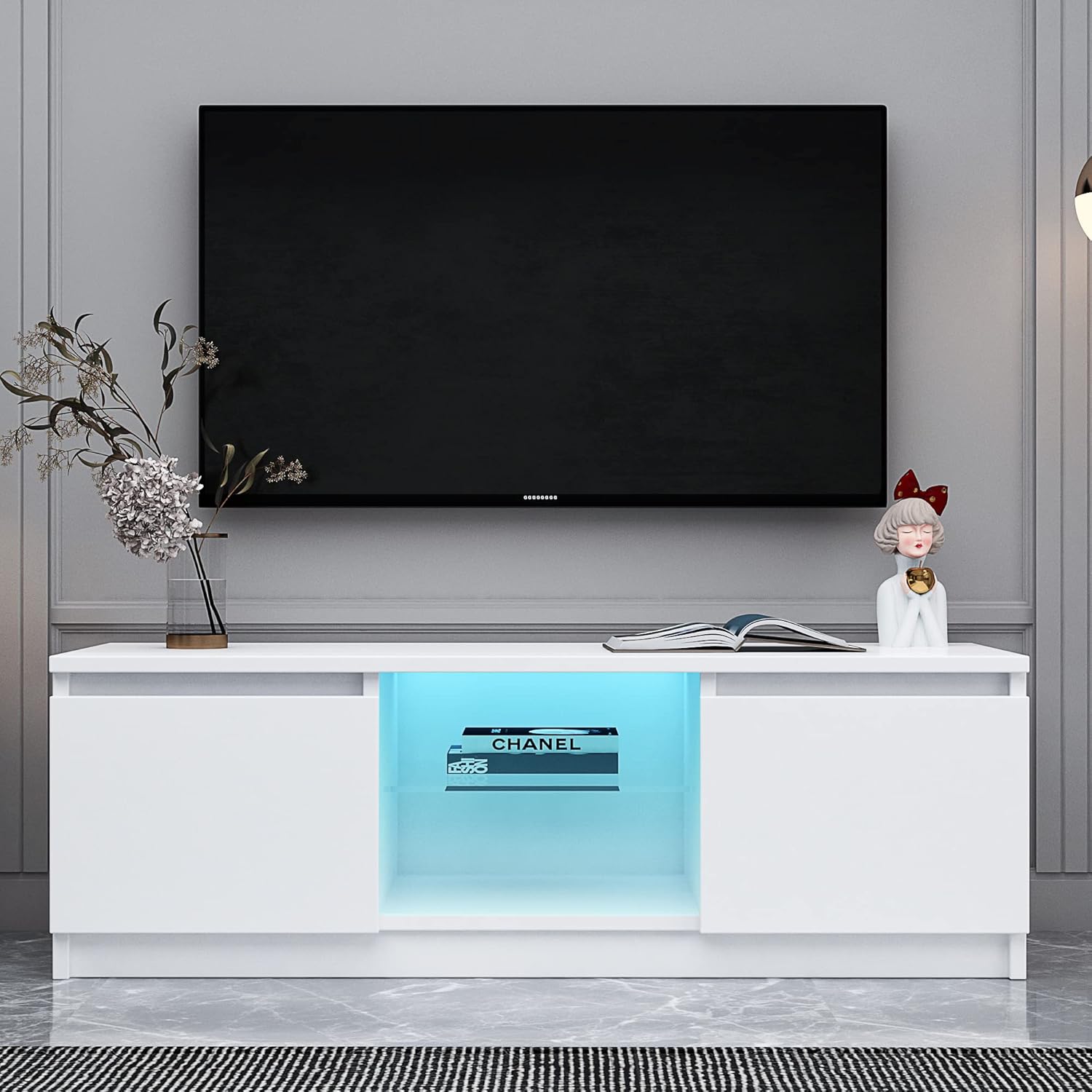FIVESHOW TV Wholesale, White TV Stand with Lights