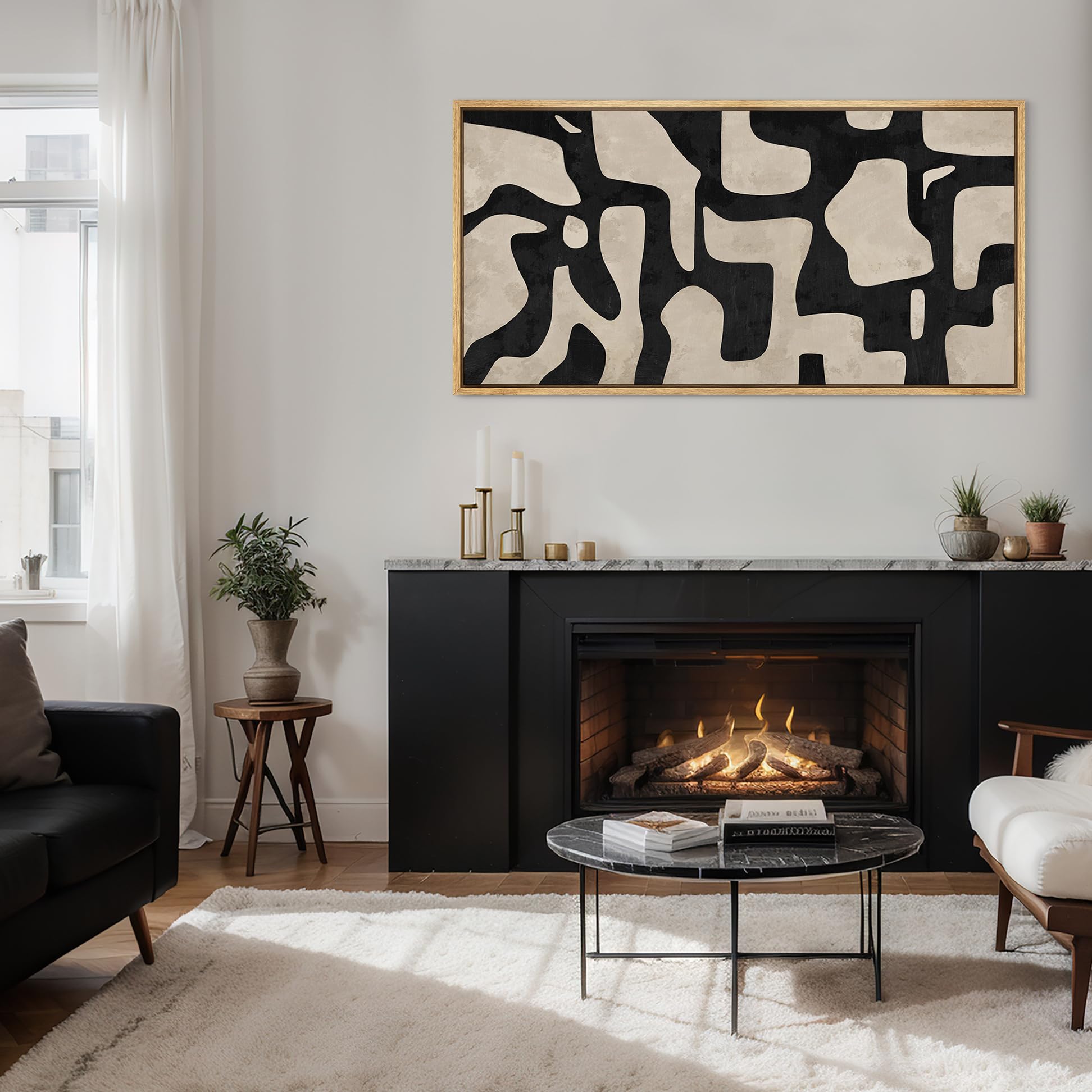 MUDECOR Extra Large Framed Canvas Print Wall Art Abstract Contours ...