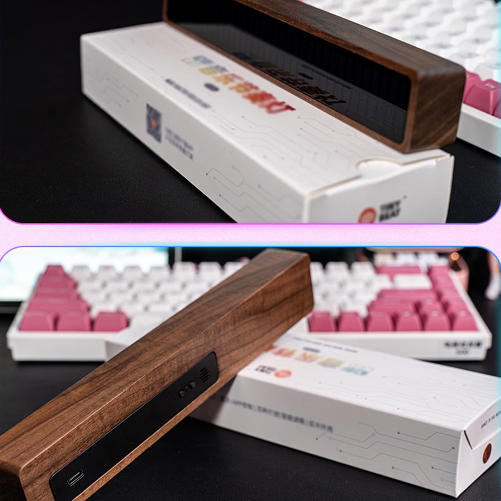 Luci Ritmiche a Doppia Fila, Luci Ritmiche Musicali RGB, Funzione di Memoria di Spegnimento, Tre modalità di Illuminazione, per Desktop, Studio, Sala Giochi