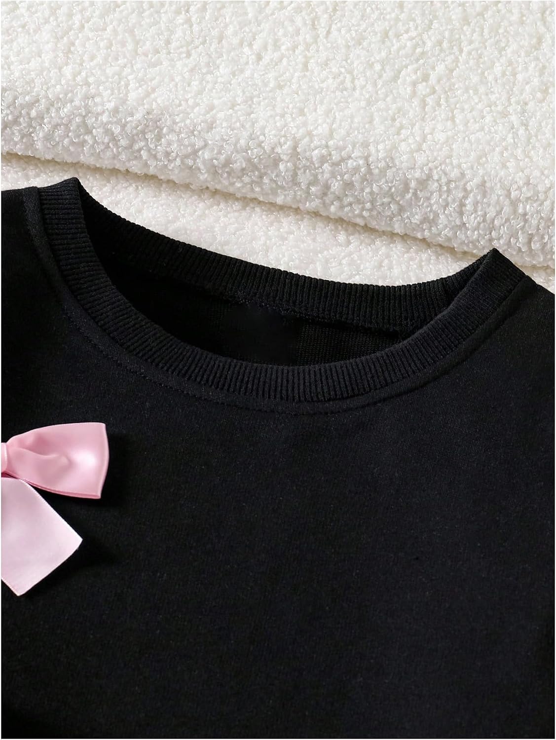 OYOANGLE Girl's 2 Piece Skirt Set Cute Short Sleeve Bow Crop Top and Pleated A Line Short Skirts