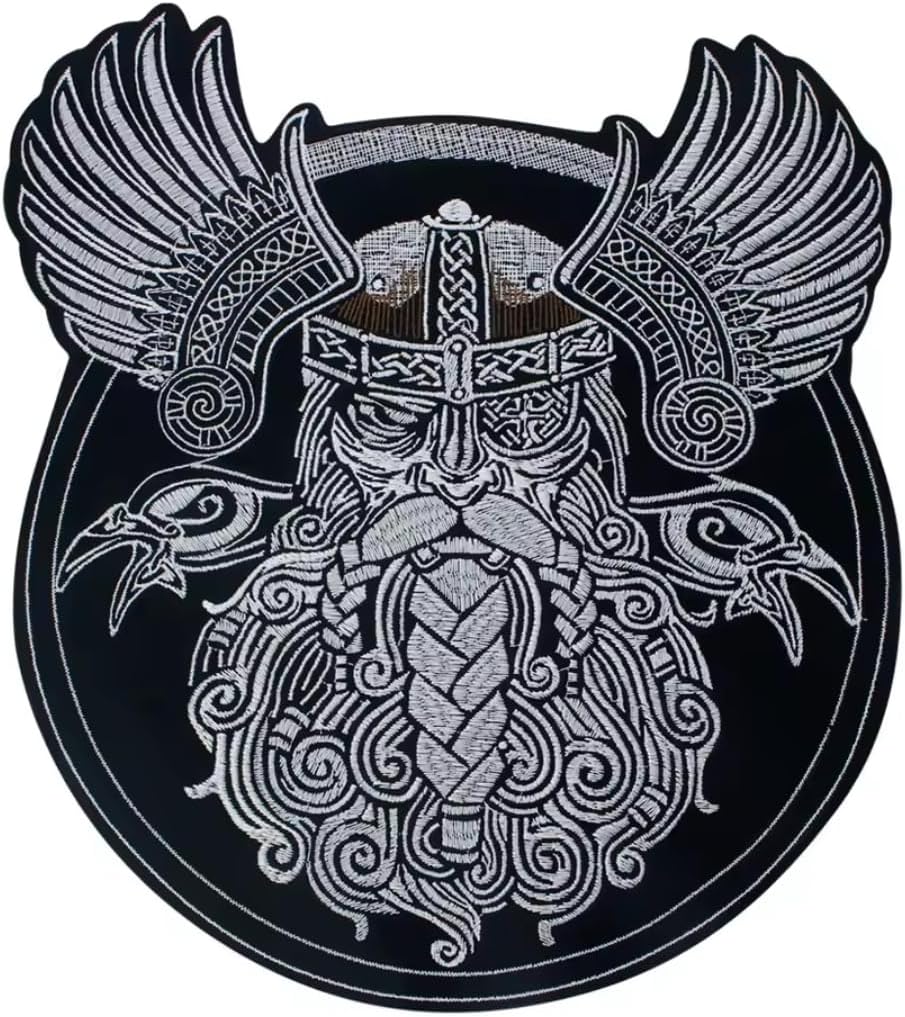 Big Patch Embroidered Iron-On Patch Biker Viking Motorcycles Embroidery for Motorcycle Vest, Jacket or DIY Clothing