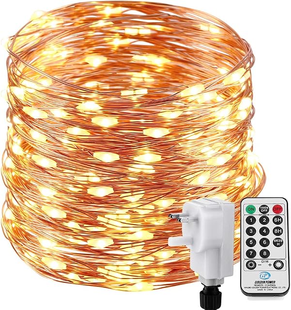 NEXVIN Copper Wire Fairy Lights Plug in, 20M 200 LED Warm White Christmas Fairy Lights Mains Powered, Waterproof, Remote & Timer, 8 Modes String Lights for Indoor Outdoor Decorations
