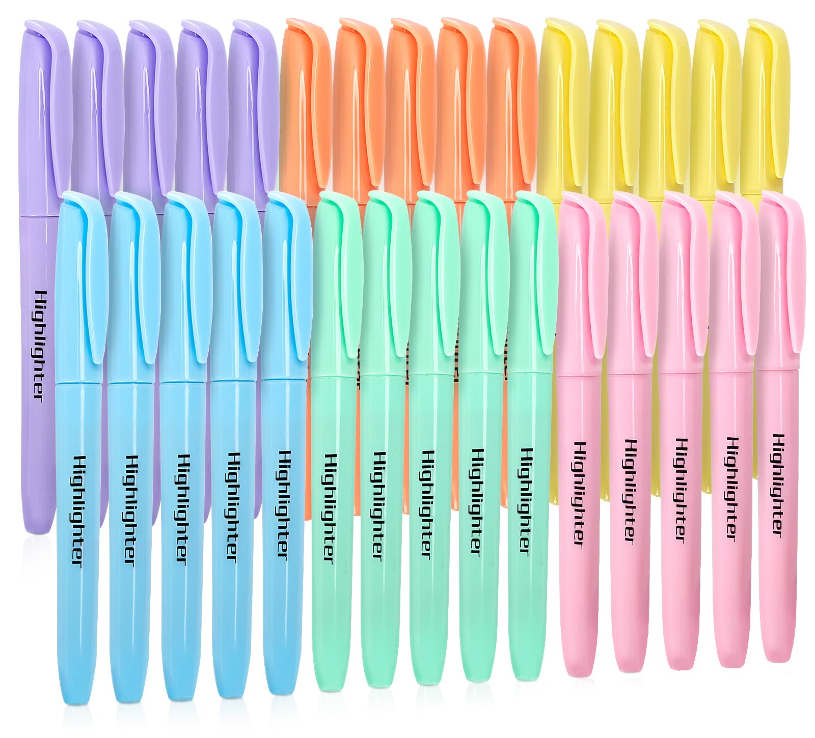 V-Opitos Paquete de 30 resaltadores, 6 colores pastel, resaltadores sin sangrado, resaltadores brillantes con puntas de cincel suaves, ideal para suministros de oficina y escuela