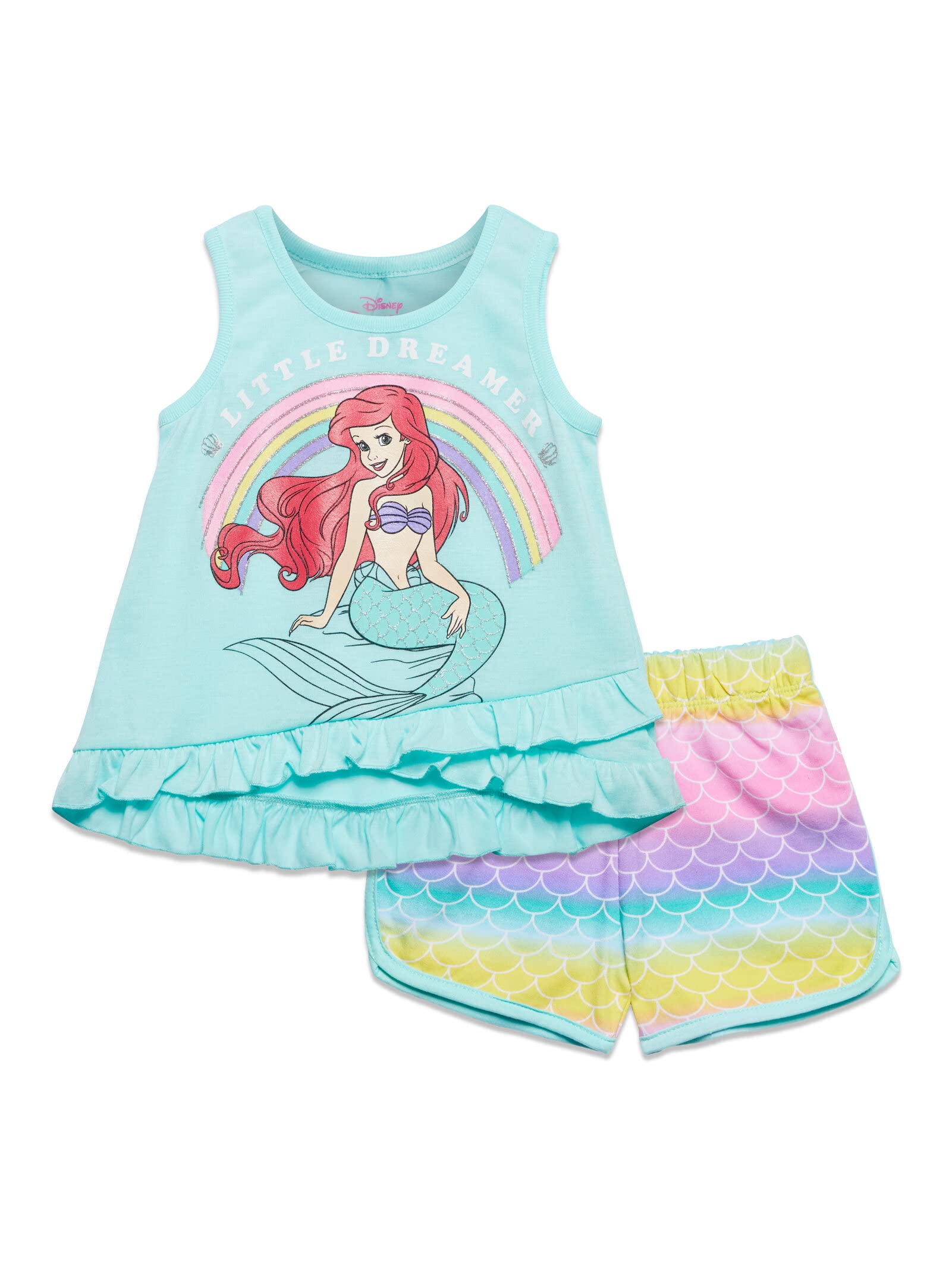 Disney Girls' Sleeveless 2-Piece Tank Top and Shorts Set for Baby &amp; Kids