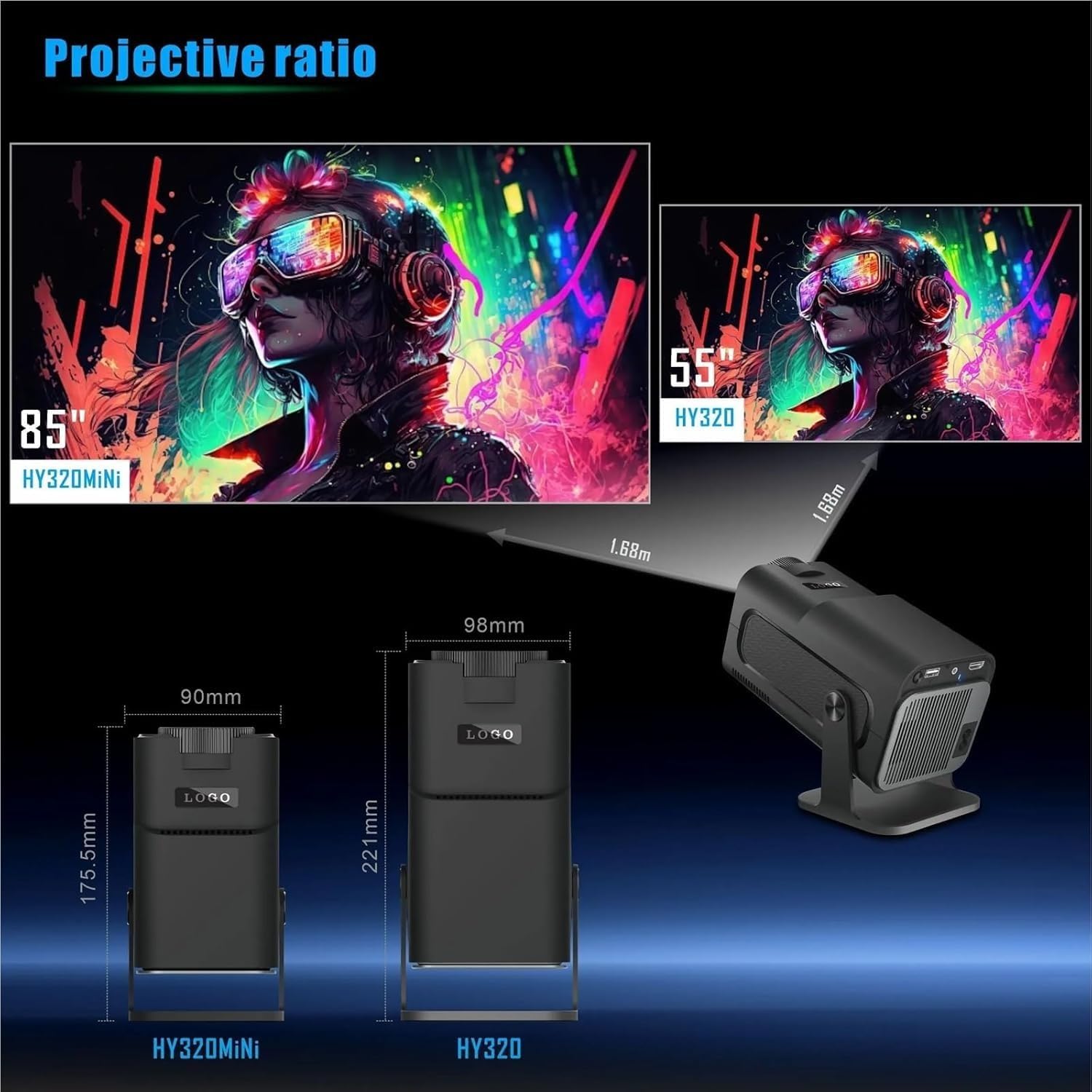 HILEXI Mini Projector - 4K Android Streaming -9