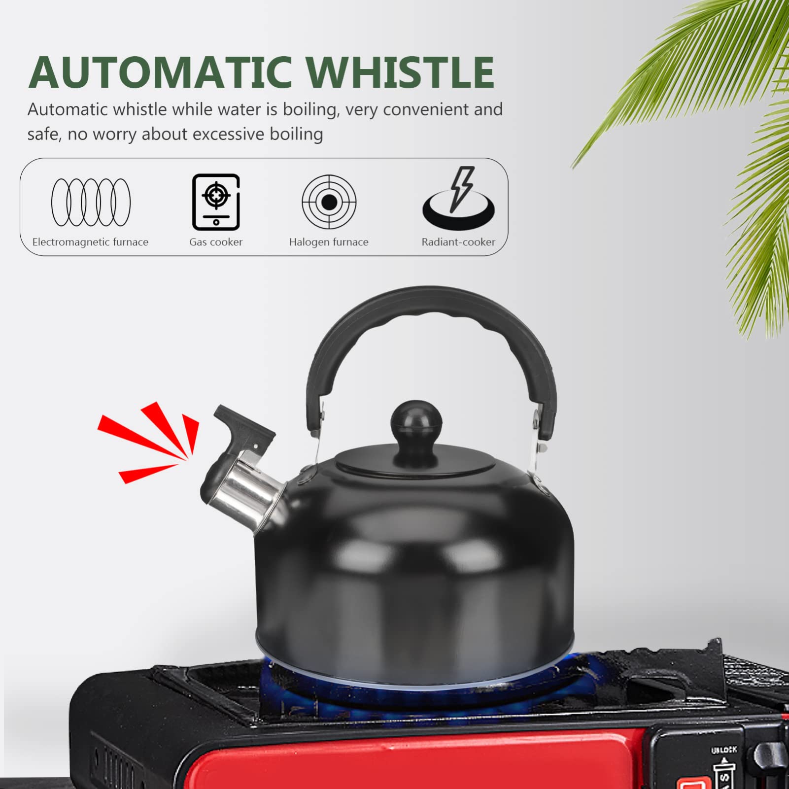 Bouilloire Sifflante 1,8L Acier Inoxydable - Induction Compatible Avec Bec Sifflet Et Poignée Isolante