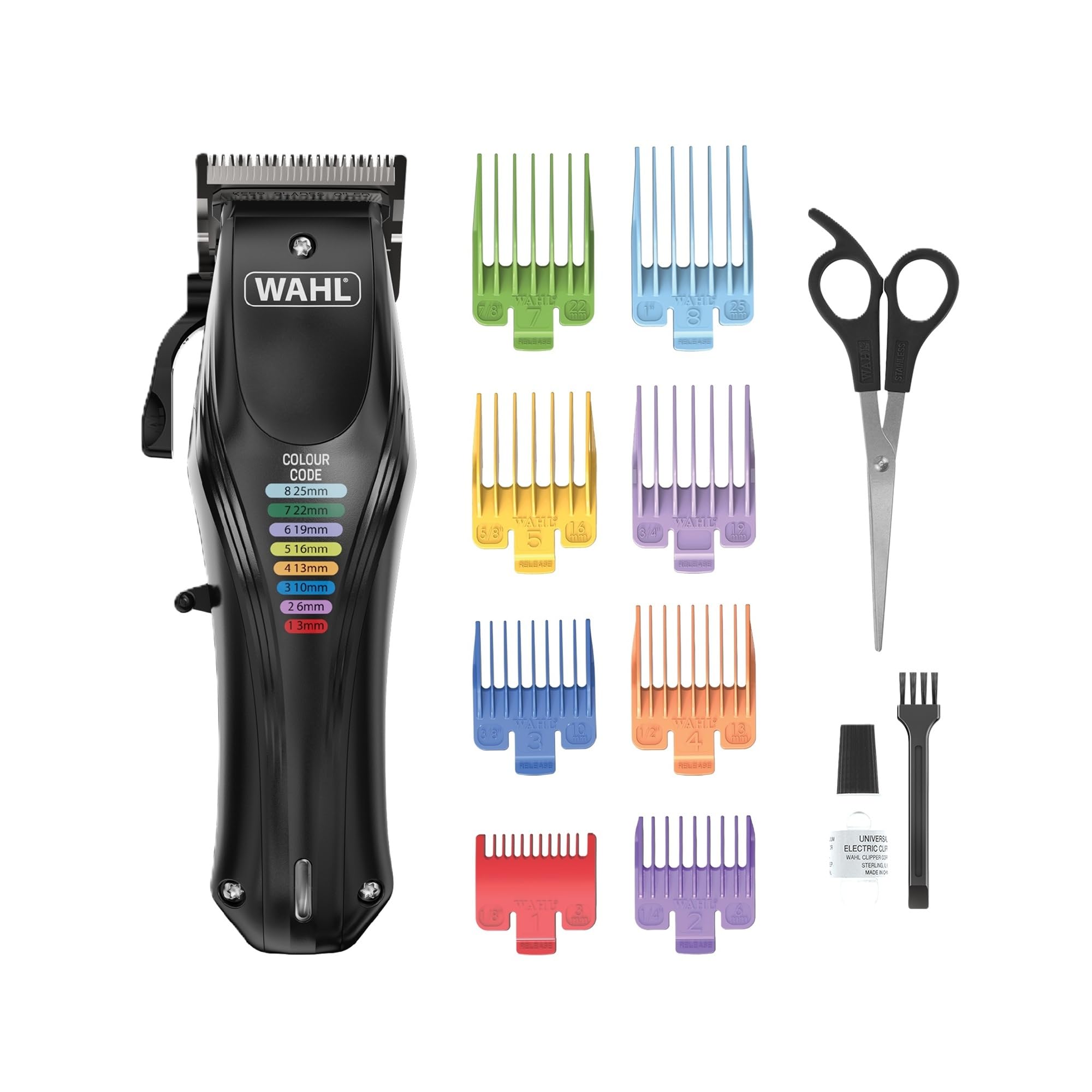WAHL Color Pro Animal, tosatrice per animali a batteria, tosatrice con pettini codificati, toelettatura completa per cani, a basso rumore, tosatrice per cani con e senza filo, nera