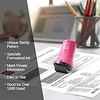 Vista 7 de Guard Your ID Wide Advanced Roller 2.0 - Sello de seguridad para prevención de robo de identidad, color rosa