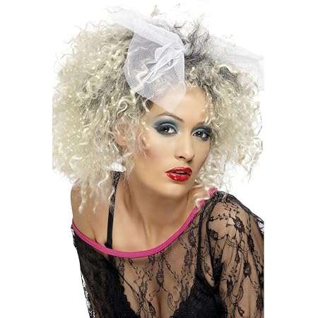 Perruque années 80 à boucles blondes avec boucle Postiche de femme Madonna  moumoute d'ange boucles punk cheveux synthétiques de carnaval rock soirée  costumée déguisement carnaval costume de femme accessoire : Amazon.fr:  Vêtements