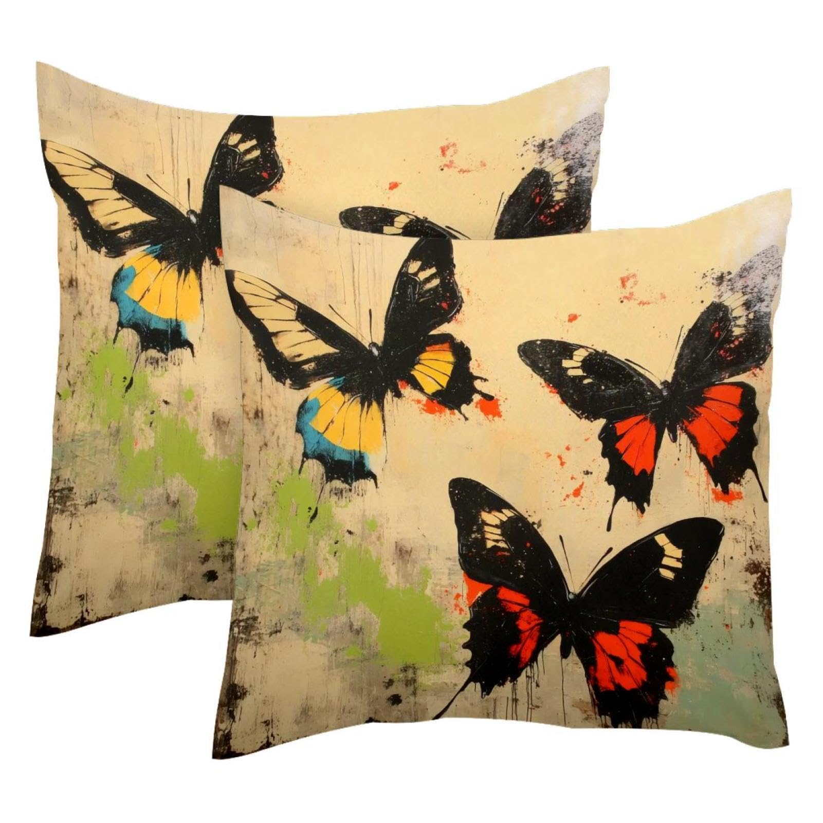 Housse de coussin velours papillon 50x50 pour un salon cosy et poétique