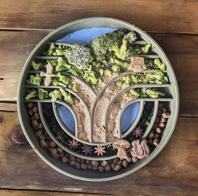 Foto 5 de 8 de OHMO Comedero Perro Antivoracidad para Gatos y Perros(Árbol de la Vida),Comedero de Silicona con Ventosa…