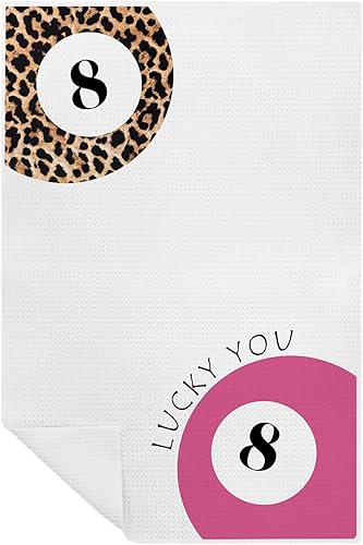 Miniatura 10 de Coquette - Toallas de cocina de leopardo con lazo rosa, toallas de mano retro de moda para baño, paños de cocina con estampado de leopardo funky