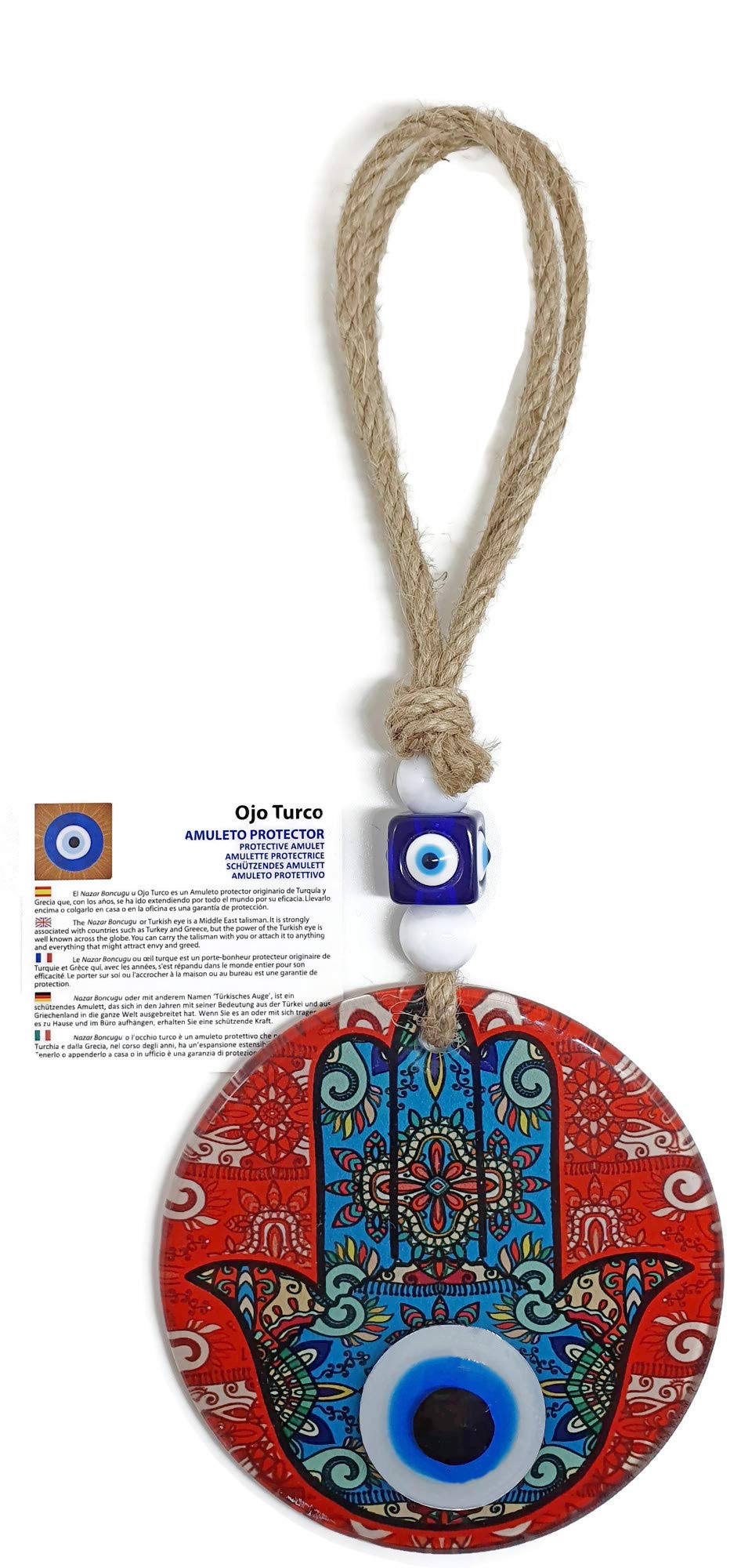 Grand Œil Turc En Verre - Amulette De Protection Et Bonne Chance - Idéal Pour Maison Intérieur Extérieur Avec Boîte Cadeau