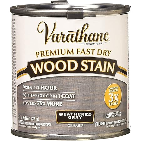 Rust-Oleum 269398 Wood Stain, Weathered Gray, 8 Fl Oz