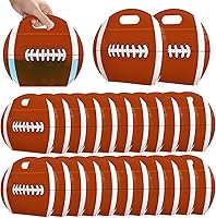 AKAIXI 24 Pack Reusable Football Snack Bags with Handles - Sealed Stand-Up Goody Bags for Game Day Parties, Team Practice & Football Gifts