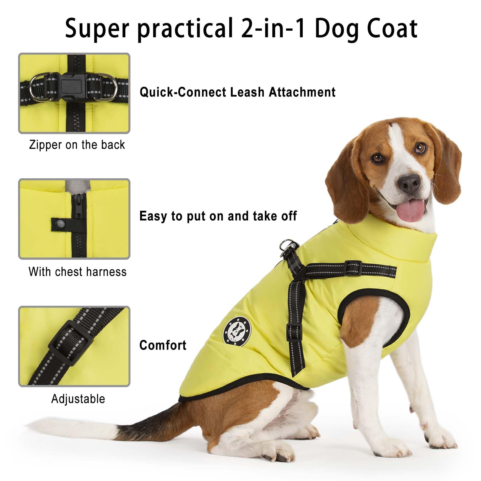 LUOWAN Cappottino Cane Taglia Piccola e Media Taglia - Cappotto Cane - Giacca Invernale Impermeabile con Imbracatura - Gilet Caldo