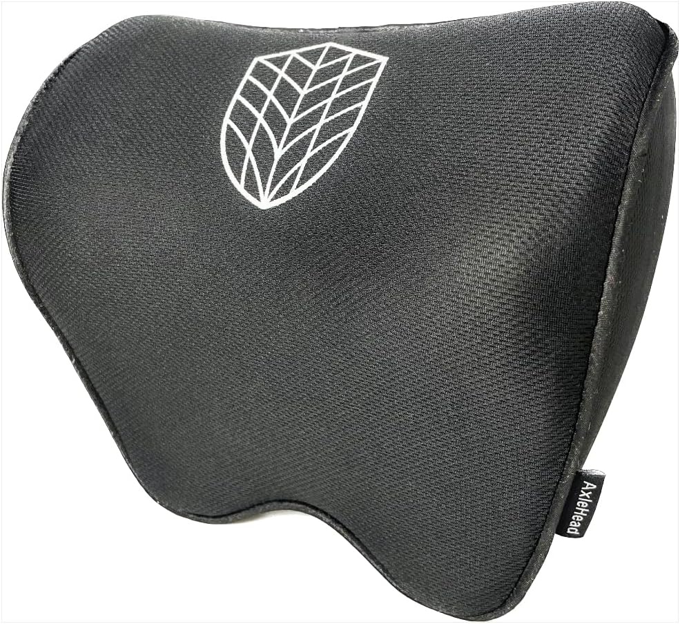 Car Neck Pillow 2 Pack, Soft Car Headrest Pillow for Driving with Adjustable Strap, Memory Foam and Breathable Cover, Comfortable Ergonomic Design (Black on Black)