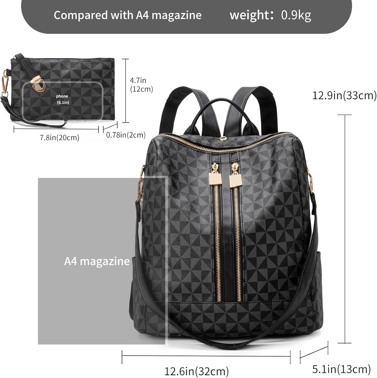 Womens Backpack Purse Leather Anti-theft Large Fashion Designer Travel Backpack Bag Men's Backpack Shoulder Bags - Image 3