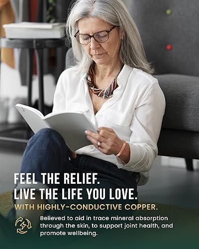 Miniatura 5 de MagnetRX Pulsera magnética de cobre para hombres y mujeres, pulsera o brazalete de cobre puro para hombre (mediano)