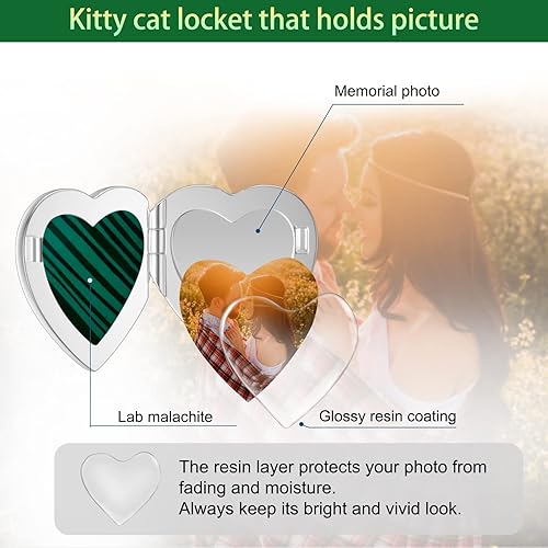 Miniatura 4 de SOULMEET Collar con medallón de elefante de la suerte, oso de koala, panda, nutria, gato, lobo, con capacidad para 1 o 2 imágenes, medallón