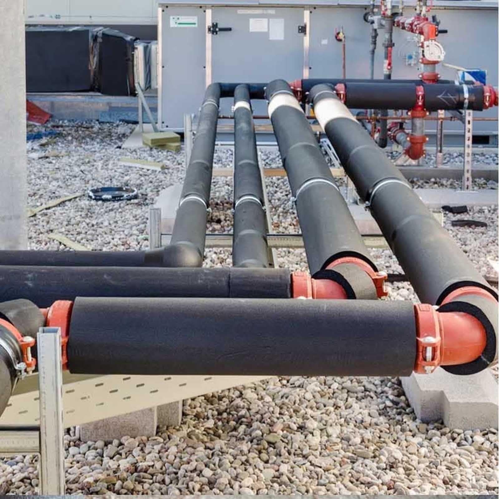 Tubo Isolato In Gomma da 2,0 m, Manicotto per Tubi Acqua Antigelo Invernale, Isolamento In Cotone per Manicotti per Tubi di Condizionamento Aria, Spessore 40,0 mm, ID 25,0-108,0 mm(89.0 MM X 40.0 MM X