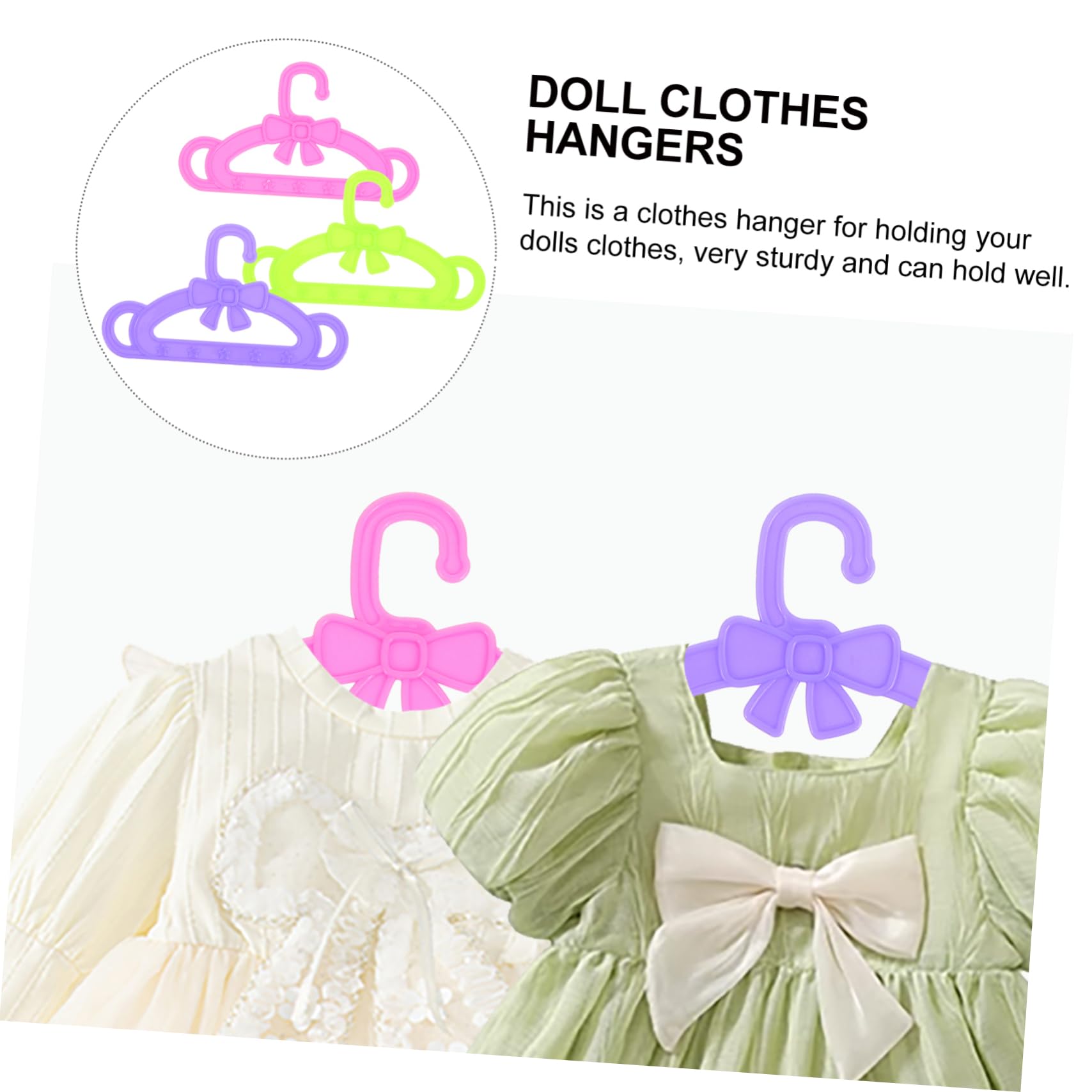 15 Piezas Perchas para Ropa de Muñecas de Colgadores de Vestidos de Plástico Rosa Verde y para Niñas Accesorios de Juguete para Ordenar Ropa de Muñecas