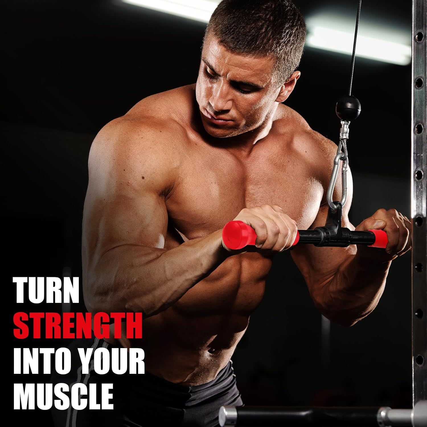 V-shaped Bar Straight Rotating Bar Curl LAT Pull Down Bar D Handle Double D Row Handle With PU Grip Environmentally Odorless, Lat Pulldown Attachments Cable Machine Attachment for Home Gym