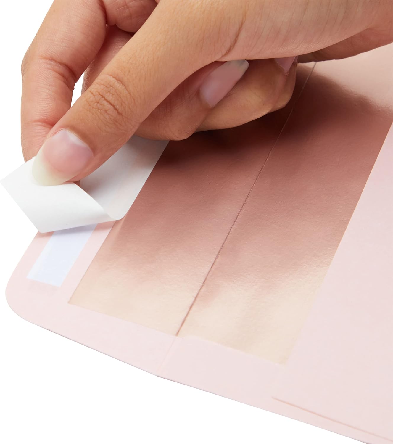50-Pack #10 Blush Pink Envelopes with Metallic Rose Gold Foil Lining for Party Invitations, Mailing Business Letters, Invoices, Baby Showers, Weddings (4 1/8 x 9 1/2 in)