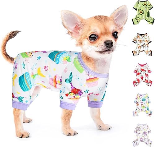 Pijamas para Perros Pjs Ropa Suave y Elástica para Perros para Perros Pequeños Niña Niño Perros de Tamaño Mediano Primavera Verano Ropa para