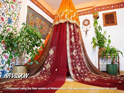 KR VISION Boho Canopy - Saree Tent - Bed Canopy