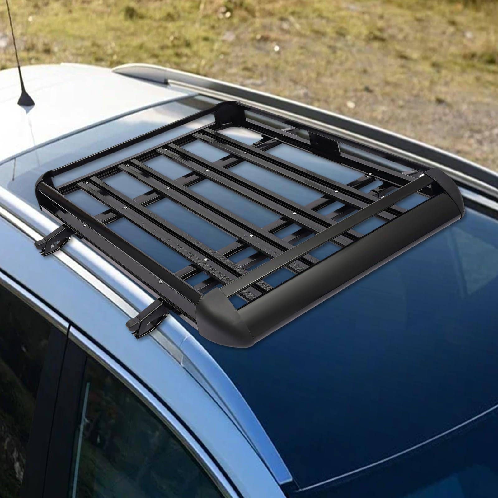 Baca universal de 127 x 97 cm para coche, de aleación de aluminio de alta calidad, construcción de doble techo, para modelos SUV