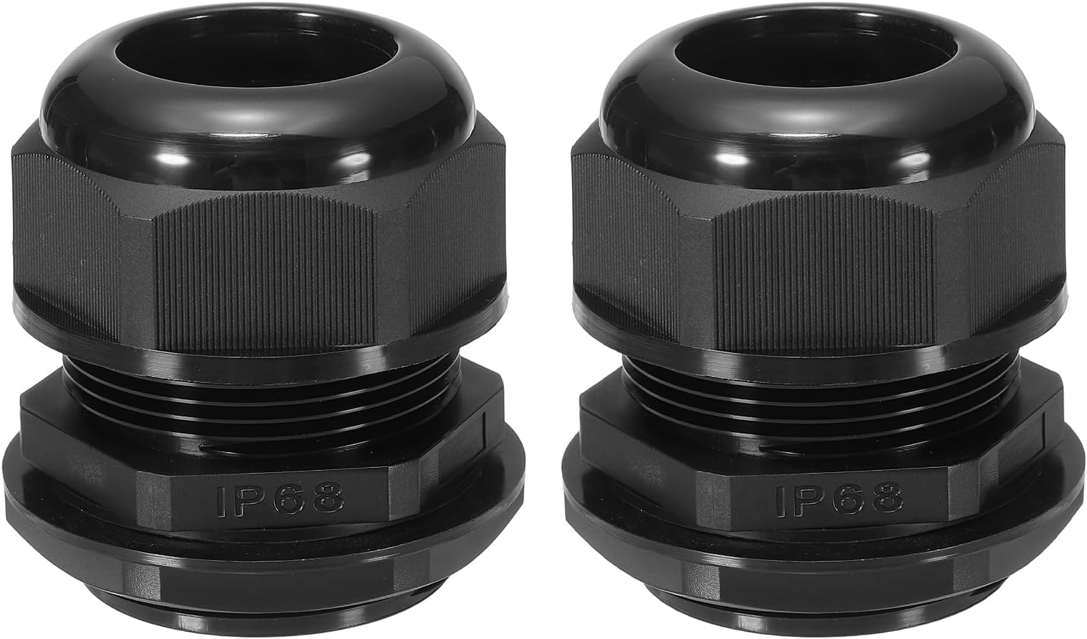 2 Pcs PG36 Cable Glands Adjustable 24-31mm PA6 Nylon IP68 Waterproof Connectors with Seals Anti-Corrosion for Industrial/Outdoor Electrical Systems (Black)