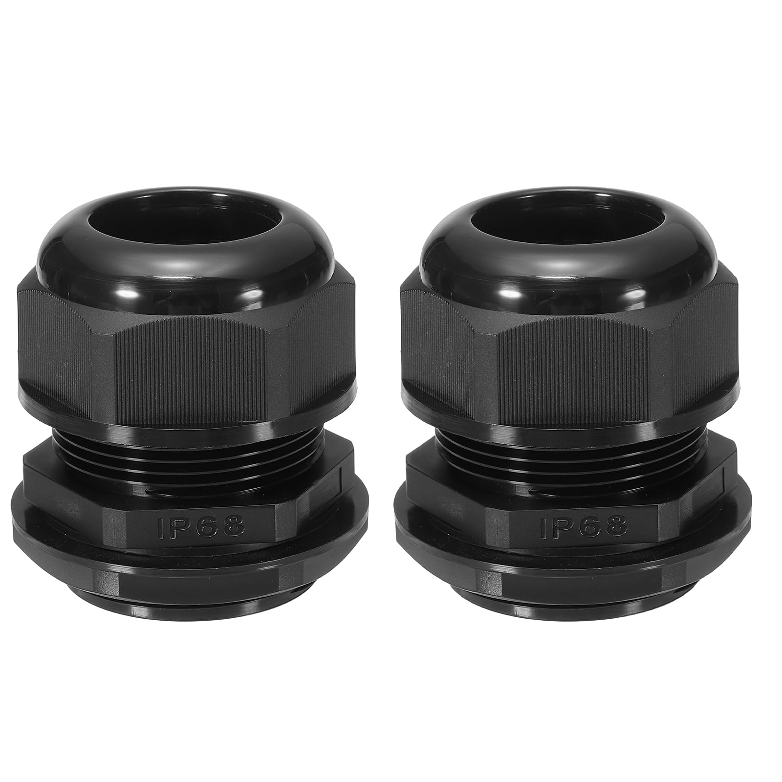 sourcing map 2 Pcs PG36 Cable Glands Adjustable 24-31mm PA6 Nylon IP68 Waterproof Connectors with Seals Anti-Corrosion for Industrial/Outdoor Electrical Systems (Black)
